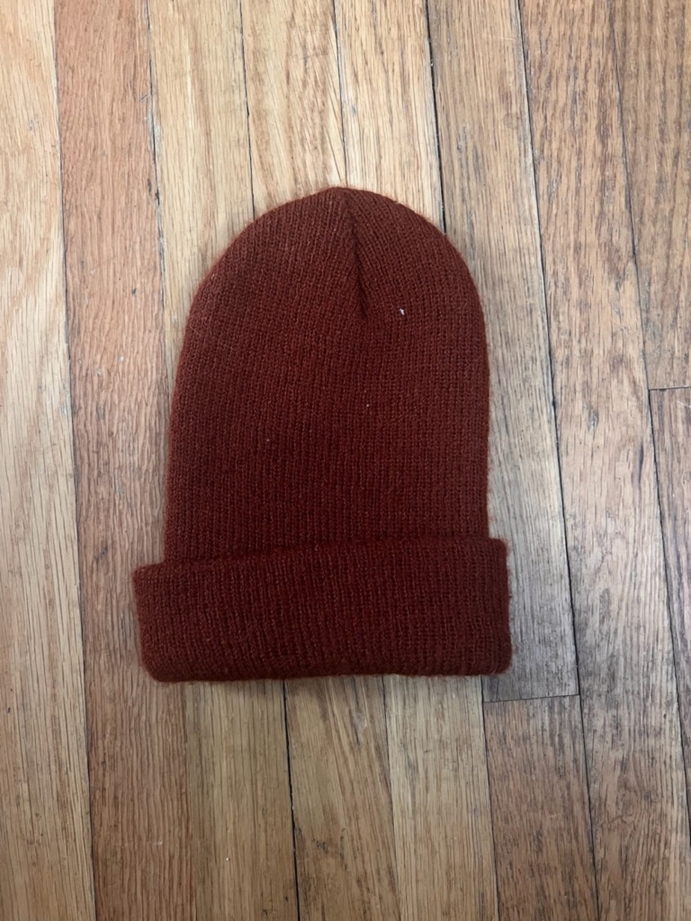 Infant Slouch Ribbed Beanie in Rust - Picture 2 of 5